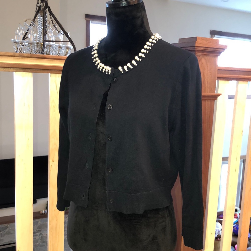 Calvin Klein | bundle! Belt & Ladies cardigan sweater, beaded pearl neck line